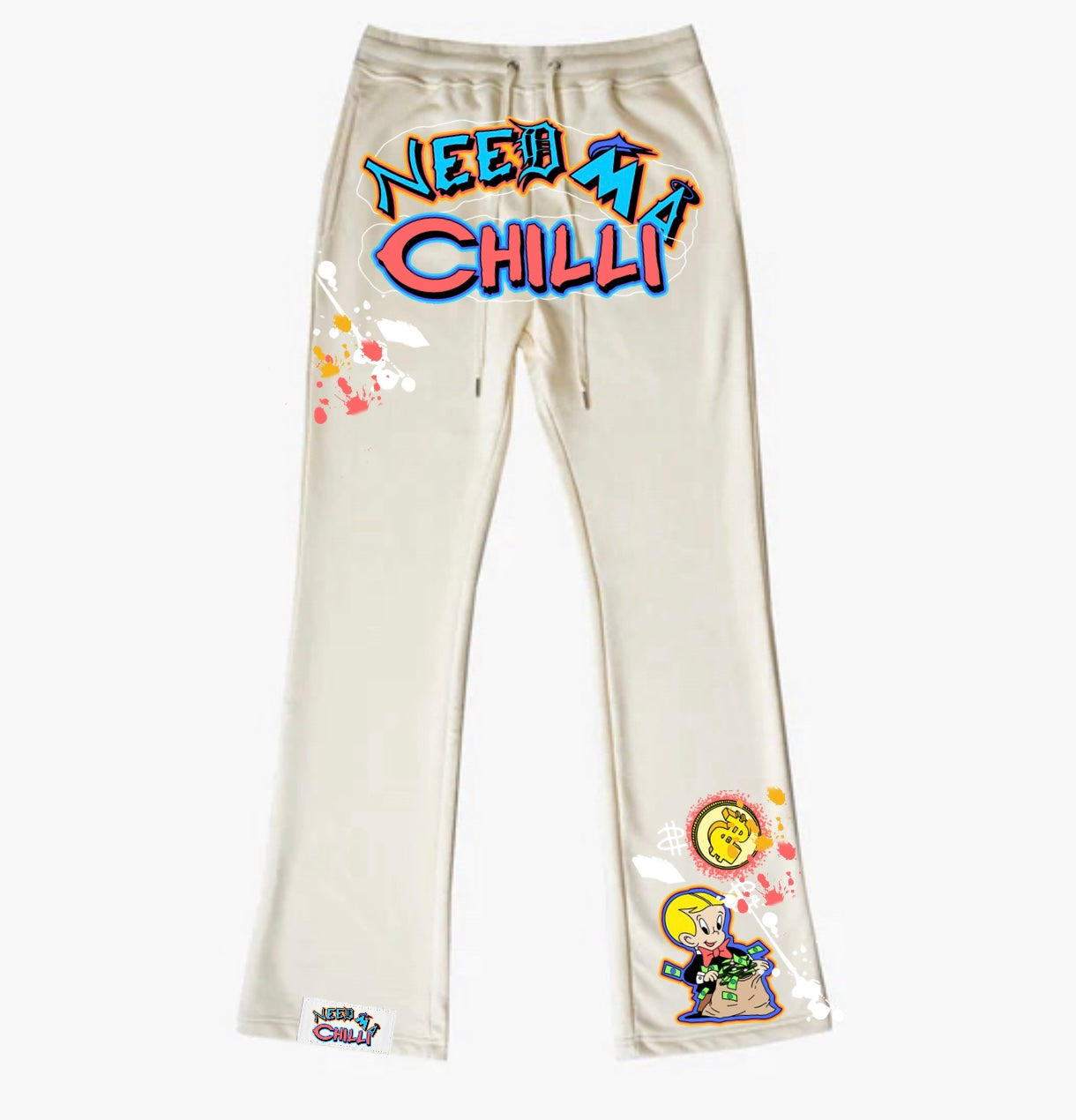 “ Billionaire Boy  “ Cream Flared SweatPants